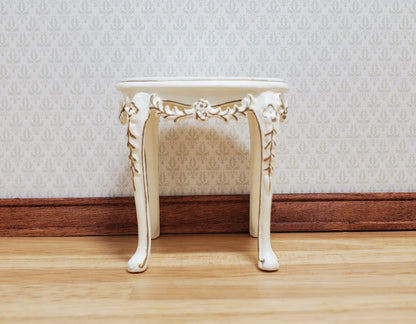 Dollhouse Oval Side Table Vintage Hansson Miniatures 1:12 Scale Cream Finish