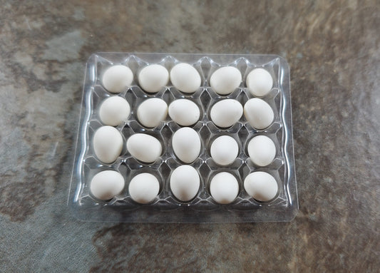 Dollhouse 20 White Eggs in a Clear Tray1:12 Scale Miniature