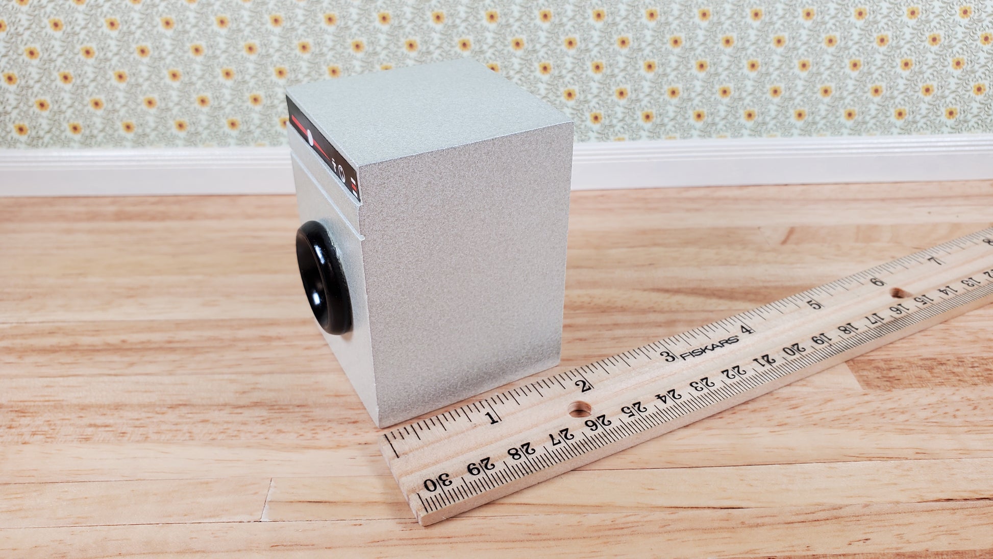 Dollhouse Dryer in Silver Modern Front Load 1:12 Scale Modern Miniature Furniture