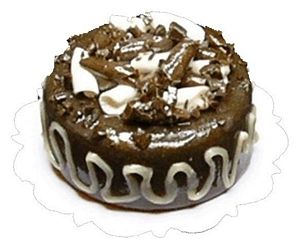 Dollhouse Chocolate Cake with White & Chocolate Curls1:12 Scale Miniature Food