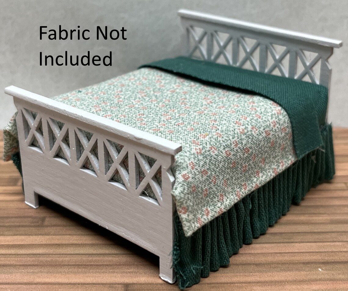 Dollhouse HALF SCALE Furniture KIT Modern Bedroom Bed Dresser Night Stand 1:24