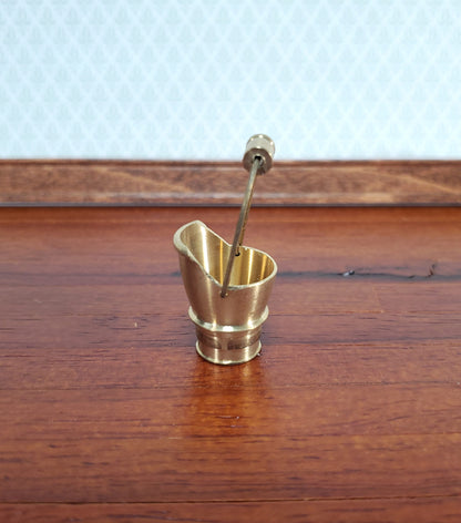 Dollhouse Brass Coal Scuttle Bucket Fireplace Accessory 1:12 Scale Miniature