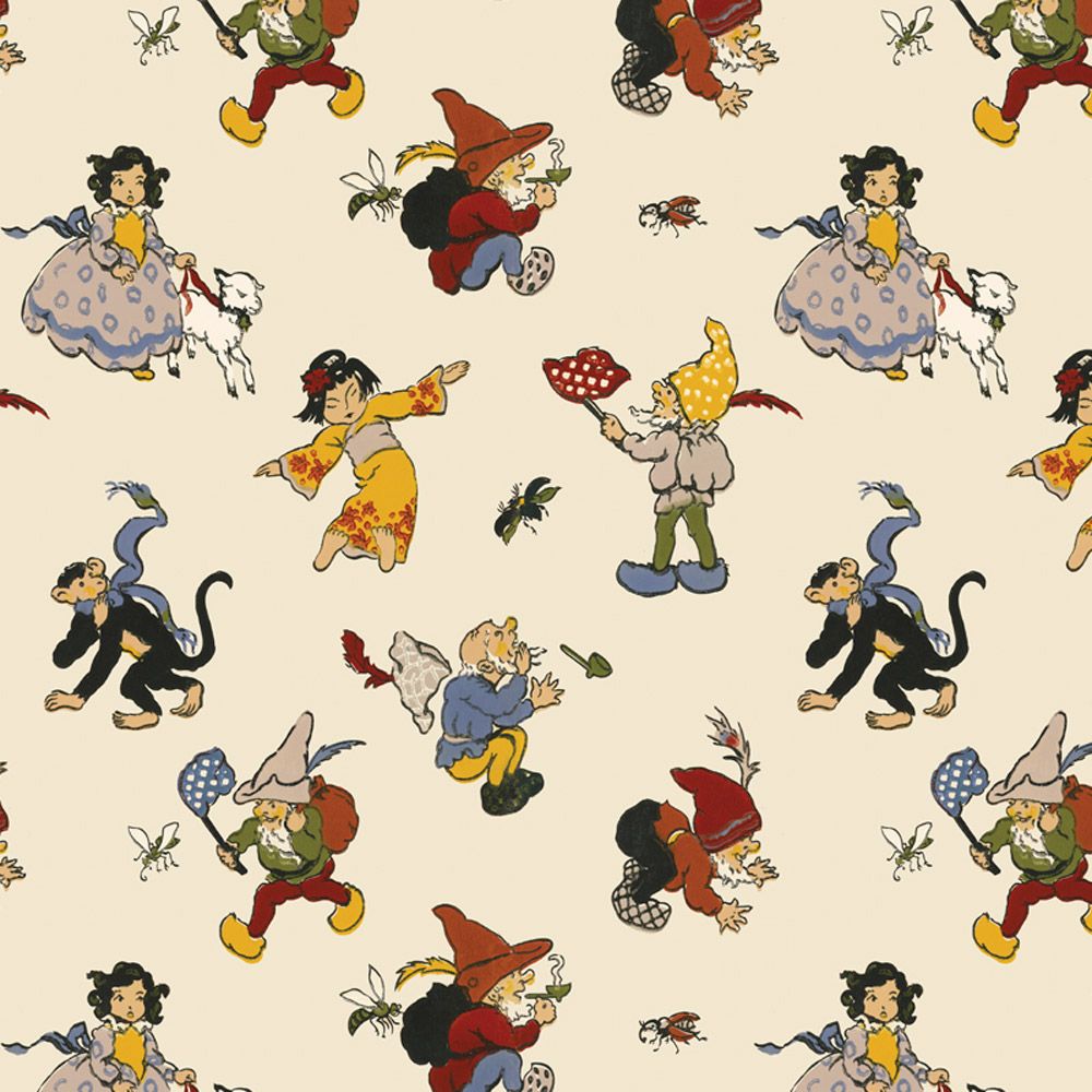 Dollhouse Wallpaper Nursery Room Characters Bradbury & Bradbury 1:12 Scale