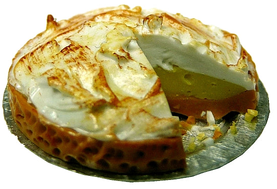 Dollhouse Lemon Meringue Pie Slice Cut Out 1:12 Scale Miniature Food Dessert