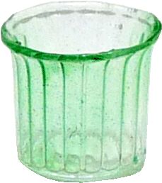Dollhouse Green Glass Cup or Votive Holder 1:12 Scale Miniature Glasses Cups