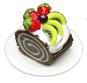 Dollhouse Chocolate Cream Roll Cake 1:12 Scale Miniature Dessert Food