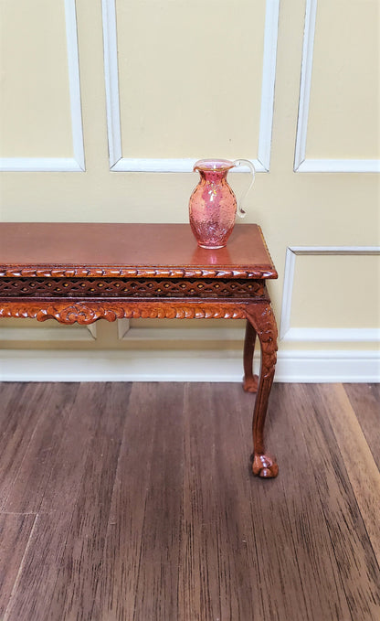 Dollhouse Miniature Pitcher Cranberry Glass Textured 1:12 Scale Philip Grenyer