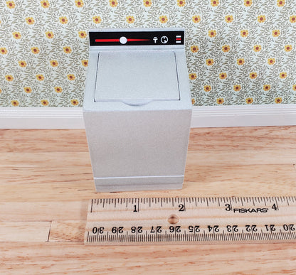 Dollhouse Washing Machine Silver Top Load Wash 1:12 Scale Modern Miniature