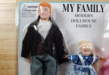 Dollhouse Victorian Family Dolls Dad Mom Daughter Baby Poseable 1:12 Scale
