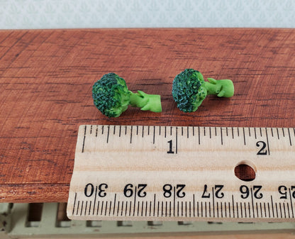 Dollhouse Broccoli Set of 2 1:12 Scale Miniature Kitchen Food Vegetables Grocery