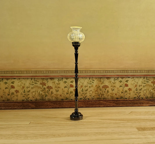 Dollhouse Tall Floor Lamp Battery Light Torchiere 1:12 Scale Miniature