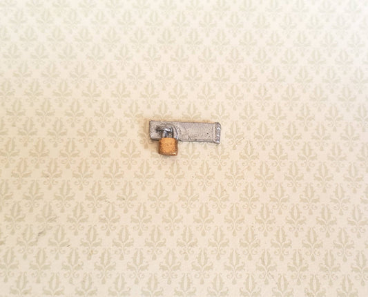 Dollhouse Miniature Padlock with Plate Hasp 1:12 Scale Metal