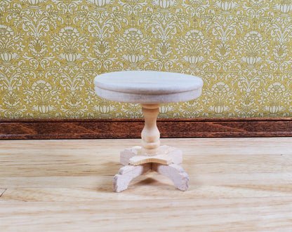 Dollhouse Round Side Table Unvarnished Wood 1:12 Scale Miniature Furniture