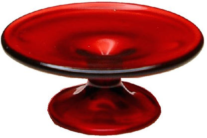 Dollhouse Red Glass Cake Plate Platter Large 1:12 Scale Miniature Kitchen