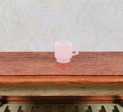 Dollhouse 1:6 Scale Coffee Mugs Set of 4 Pale Pink Plastic Fashion Doll Size