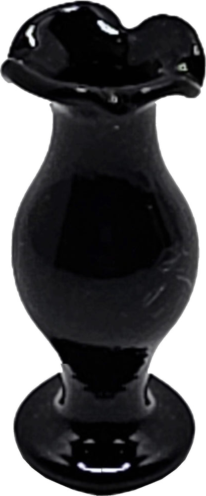 Dollhouse Black Vase Flare Top for Flowers 1:12 Scale Tiny Miniature