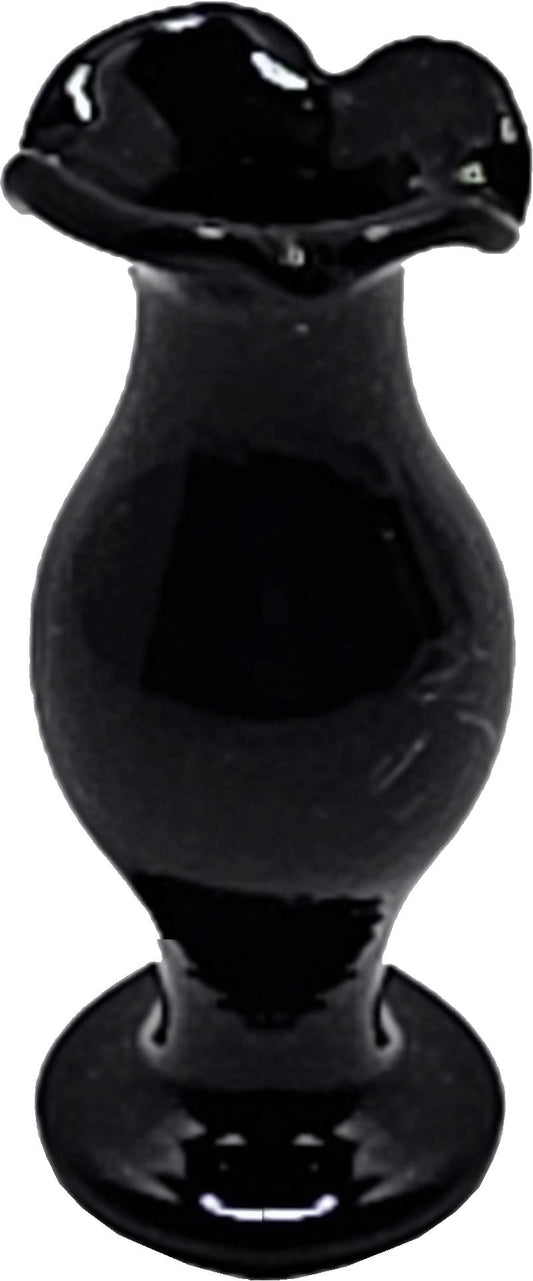 Dollhouse Black Vase Flare Top for Flowers 1:12 Scale Tiny Miniature
