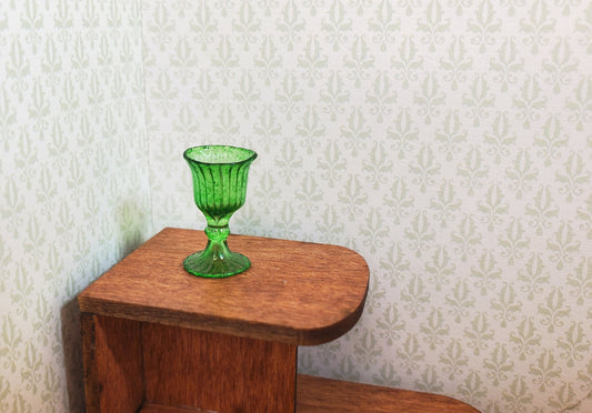 Dollhouse Fancy Medium Green Water or Wine Glass 1:12 Scale Miniature