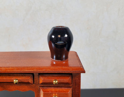 Dollhouse Black Ceramic Vase 1:12 Scale Miniature