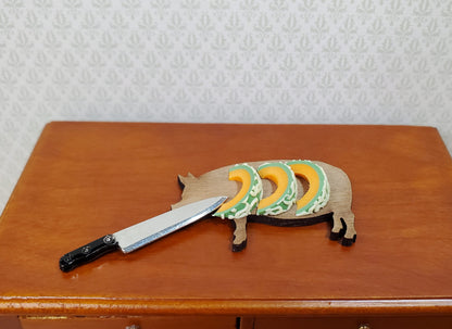Dollhouse Cantaloupe Slices 3 Pieces 1:12 Scale Miniature Food Fruit