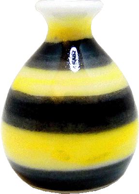 Dollhouse Bumble Bee Vase Yellow & Black Striped 1:12 Scale Miniature