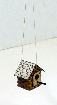 Dollhouse Hanging Birdhouse with Rounded Shingle Roof 1:12 Scale Miniature