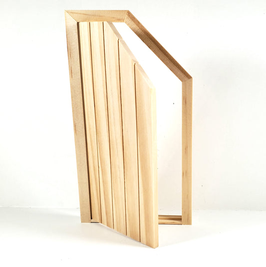Dollhouse Attic Door Angled Top 1:12 Scale Miniature Unpainted Wood