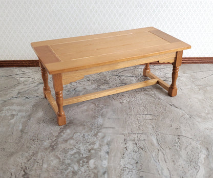 Dollhouse Large Kitchen or Prep Table Light Walnut Finish 1:12 Scale Miniature Furniture