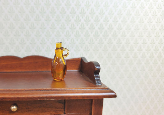 Dollhouse Amber Syrup Jug Bottle Jar Vase with Handle 13/16" 1:12 Scale