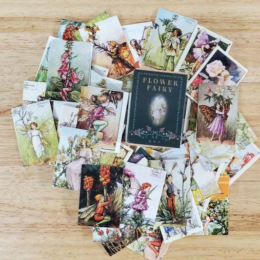 100 Mini Flower Fairy Fairies Prints on Cardstock Vintage Pictures Scrapbooking - Miniature Crush