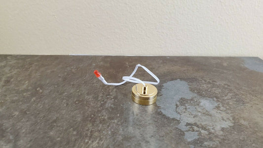 Dollhouse Miniature Battery Light Bulb RED Flashing on String 1:12 Scale