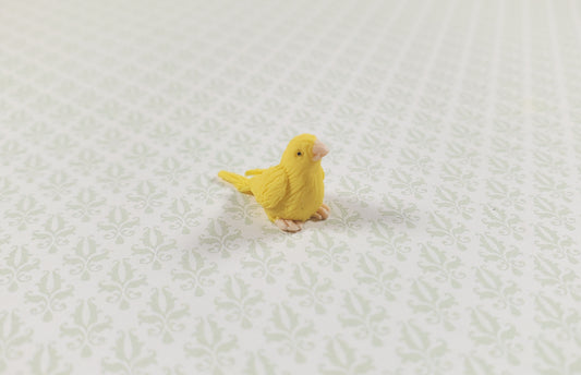 Dollhouse Yellow Bird Canary 1:12 Scale Miniature Pet Animal