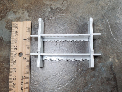 Dollhouse Wood Kitchen Shelf with Pegs 1:12 Scale Miniature White Finish