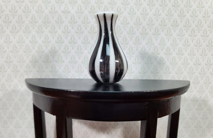 Dollhouse Black & White Vase Ceramic LARGE Modern Use in 1:12 or 1/6 Scale