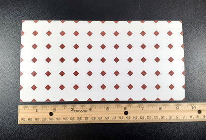 Dollhouse Tile Floor Sheet White with Dark Red Diamonds 1:12 Scale Miniature