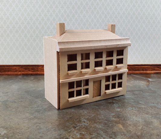 1:144 Scale Dollhouse Front Opening 6 Rooms Unpainted Wood Miniature - Miniature Crush