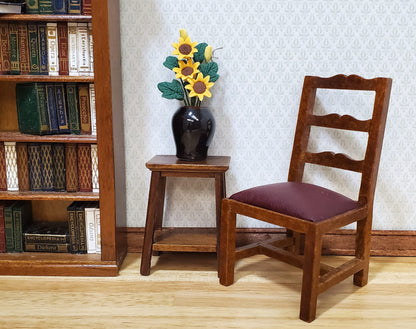 Dollhouse Sunflowers in Ceramic Black Vase 1:12 Scale Miniature Flowers