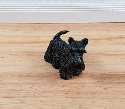 Dollhouse Puppy Dog Scottie Scottish Terrier Black 1:12 Scale Miniature Pet
