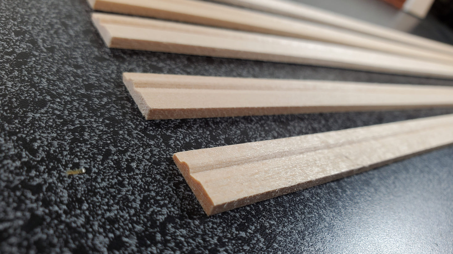 Dollhouse Baseboard 5 Pieces Trim Molding 12mm x 45cm long 1:12 Scale Skirting