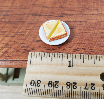 Dollhouse Grilled Cheese Sandwich on a Plate 1:12 Scale Miniature