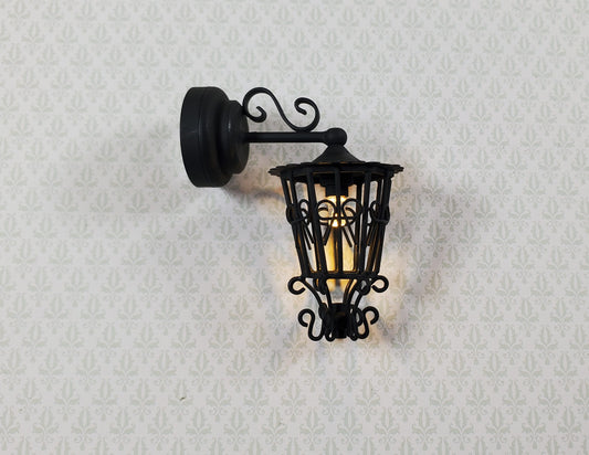 Dollhouse Coach Light Black LARGE Victorian Style Battery Operated 1:12 Scale