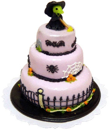 Dollhouse Halloween 3 Tier Cake 1:12 Scale Miniature Dessert Food