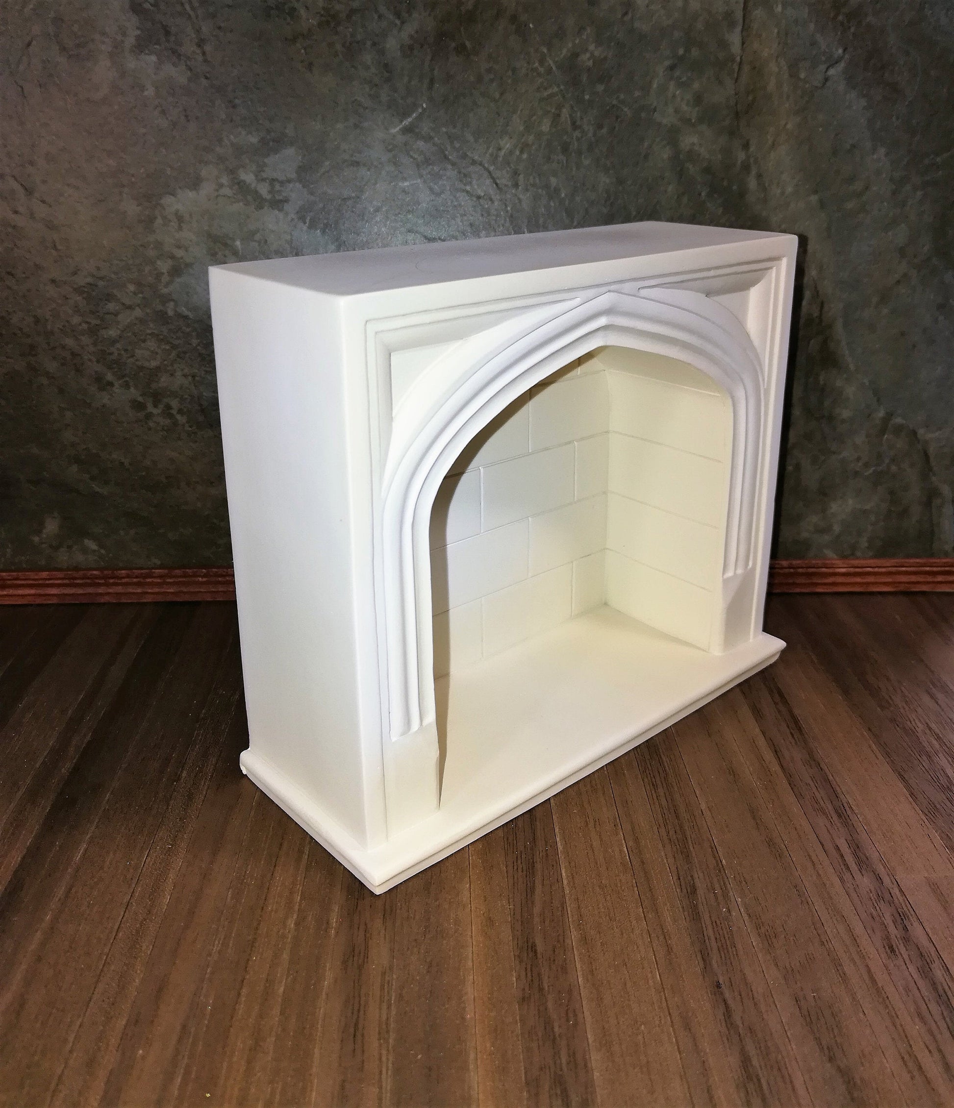Dollhouse Miniature Large Tudor Gothic Victorian Style Fireplace 1:12 Scale