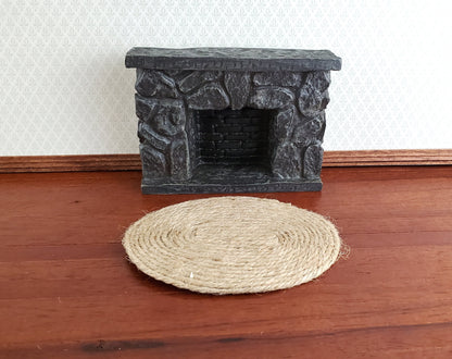 Dollhouse Miniature Oval Rush Mat Jute Twine Rug Small 1:12 Scale