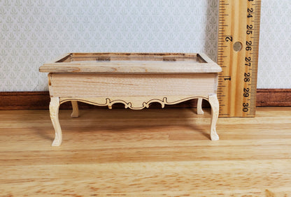 Dollhouse Low Curio Table Display Cabinet Lifting Top 1:12 Scale Miniature