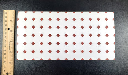 Dollhouse Tile Floor Sheet White with Dark Red Diamonds 1:12 Scale Miniature