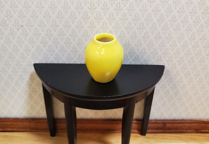 Dollhouse Ceramic Vase Bright Yellow 1:12 Scale Miniature Modern Style