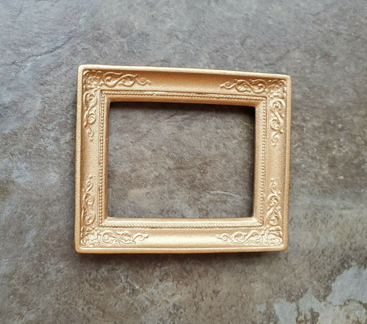 Dollhouse Mini Picture Frame Fancy Gold for Painting 1:12 Scale Miniature Accessory
