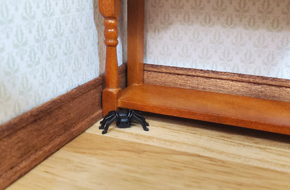Dollhouse 1:6 Scale Black Spiders Halloween Set of 6 Miniatures