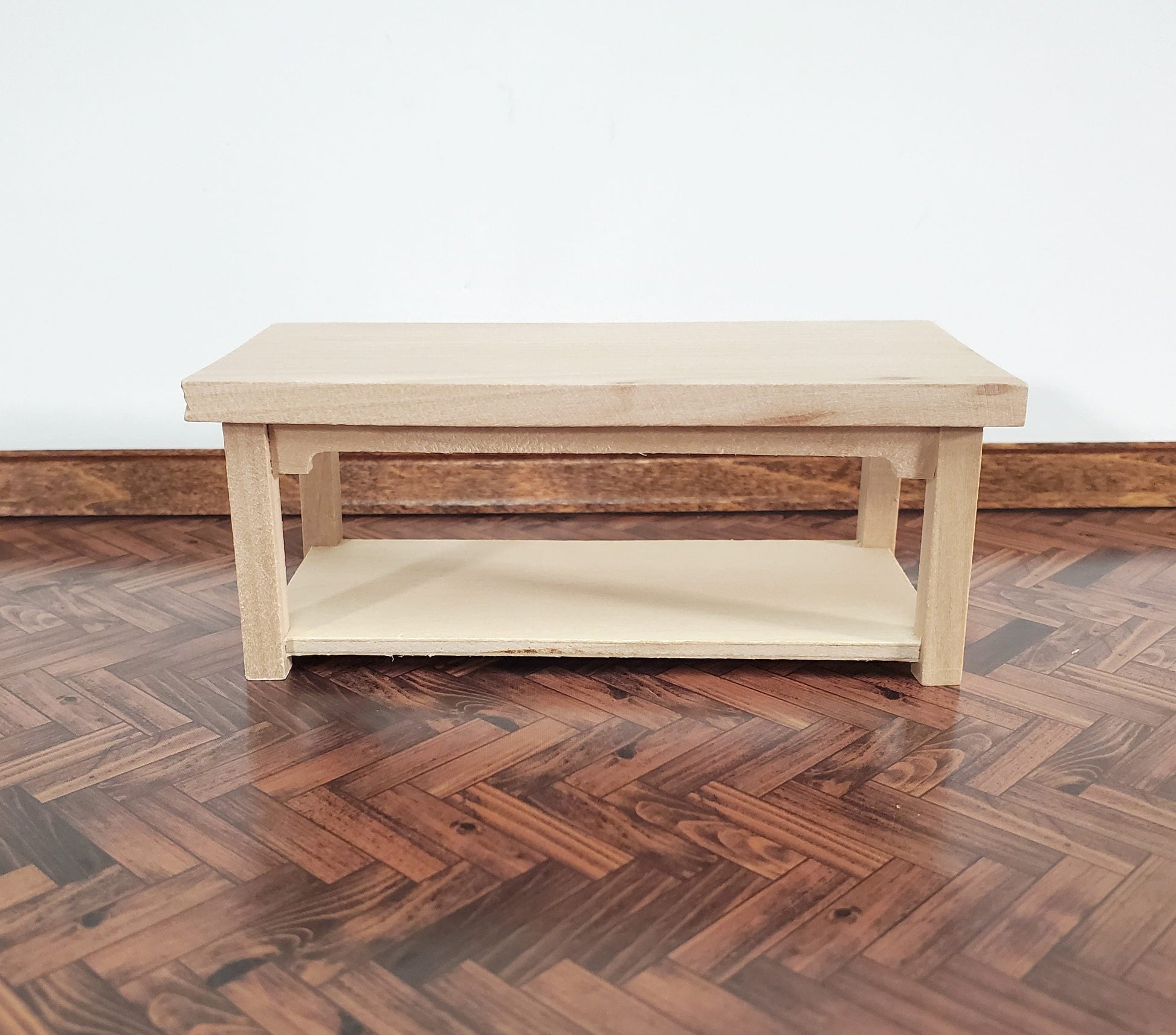 Dollhouse Coffee Table Unpainted Wood 1:12 Scale Miniature Living Room Furniture